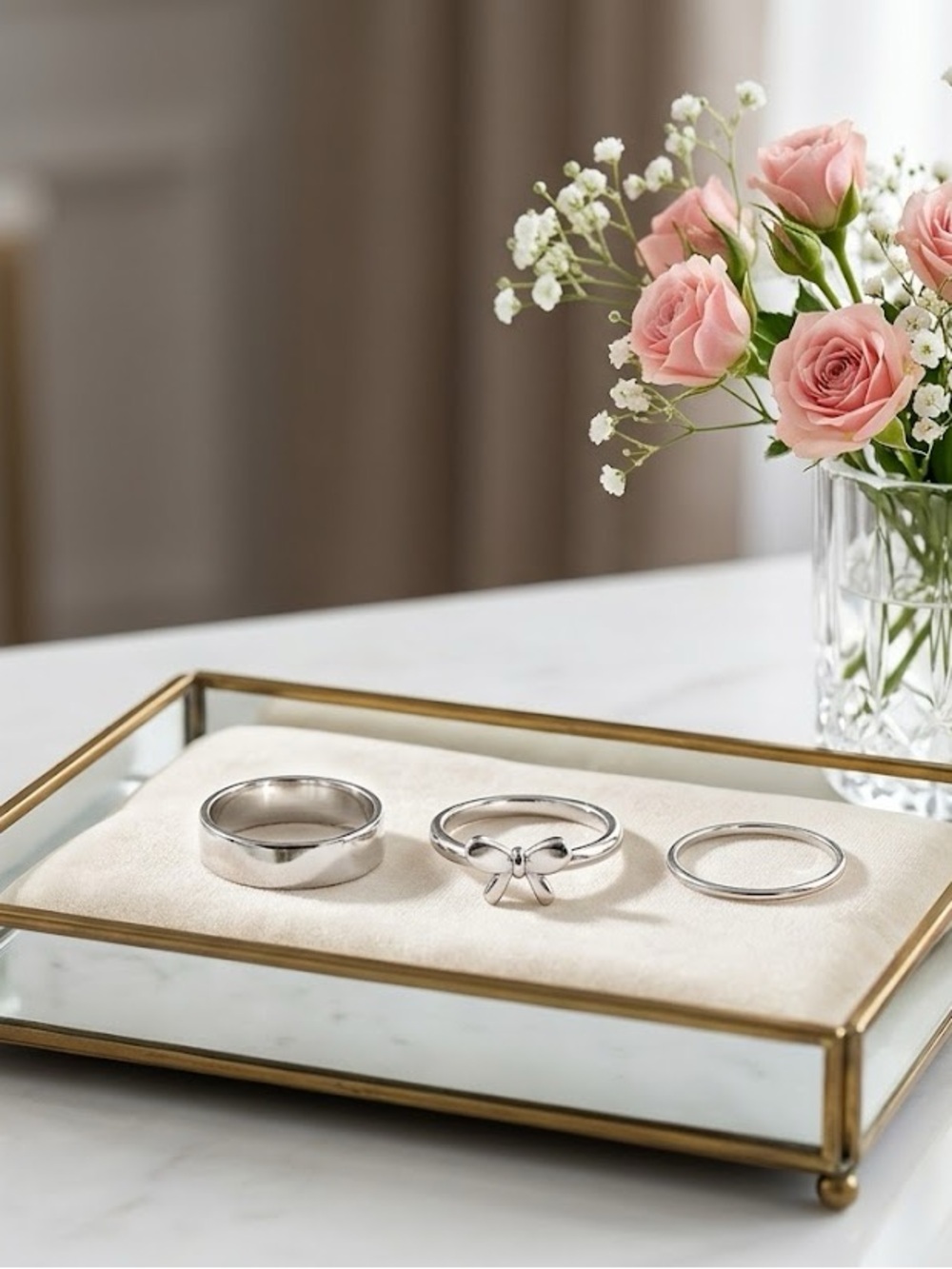 Faux Silver Minimalist Ring Set